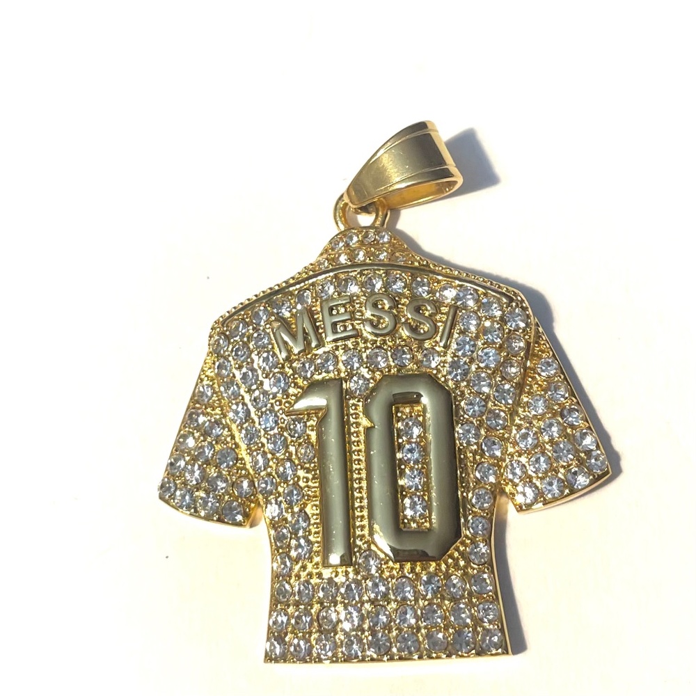 NWOT Unisex 18K Gold-plated Argentina Messi 10 Soccer Jersey Number Pendant